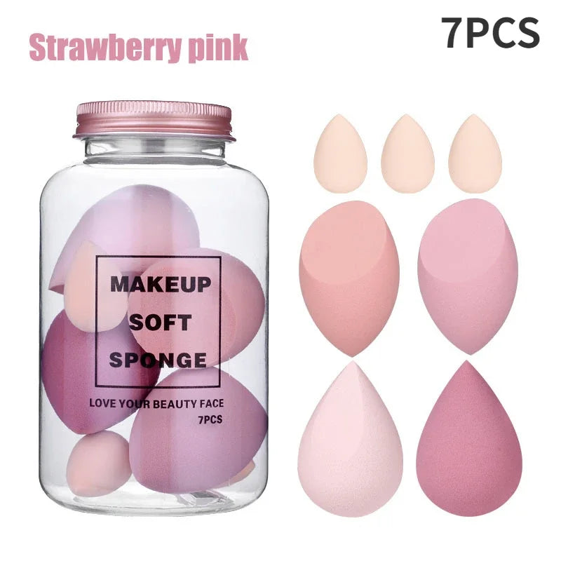 7Pcs/Set Makeup Sponge Set Face Beauty Cosmetic Powder Puff for Foundation Cream Concealer Make Up Blender Tools Makeup Sponge