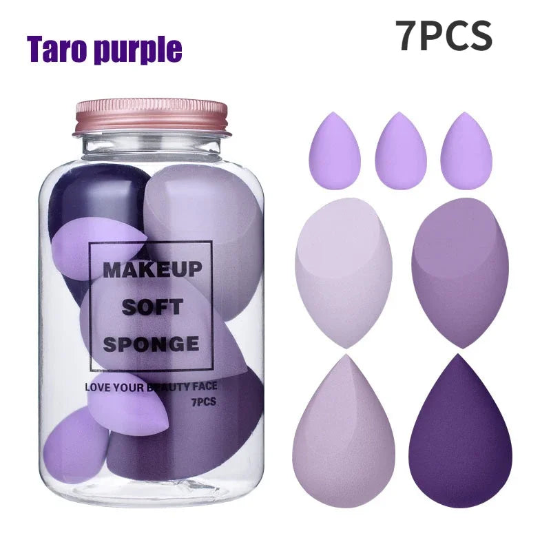 7Pcs/Set Makeup Sponge Set Face Beauty Cosmetic Powder Puff for Foundation Cream Concealer Make Up Blender Tools Makeup Sponge