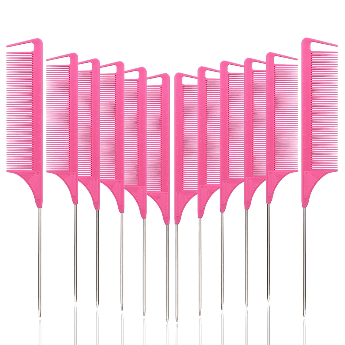 12pcs pointed tail comb dressing styling comb hair dye heat-resistant tail comb hair salon home tools Special for real hair wigs