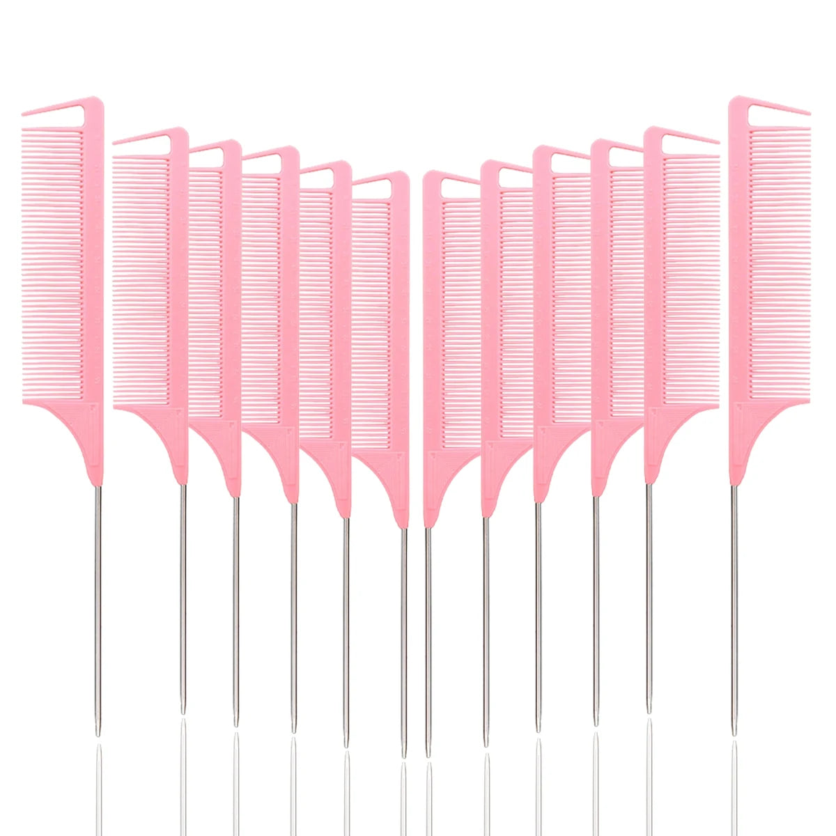 12pcs pointed tail comb dressing styling comb hair dye heat-resistant tail comb hair salon home tools Special for real hair wigs