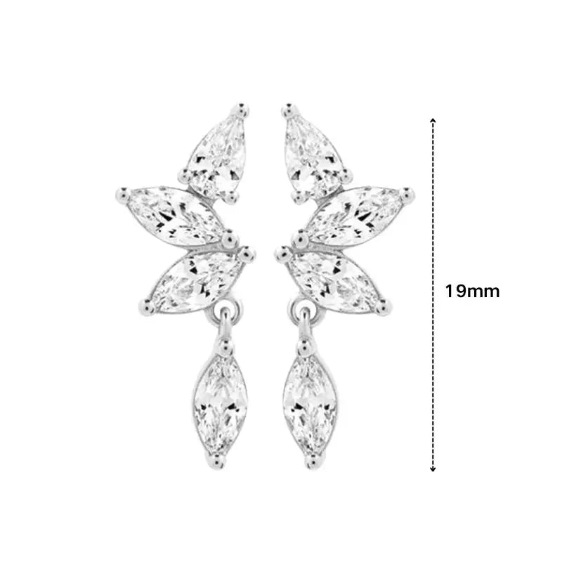 925 Sterling Silver Ear Needle White Zircon Silver Series Earrings ins Tassel Pendant Hoop Earrings For Women Advanced Jewelry