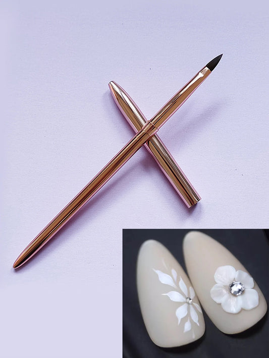 1Pc Acrylic Nail Brush UV Gel Carving Pen Brush Liquid Powder Nail Art 3D Drawing Pen Building Brush Nail Art Tool