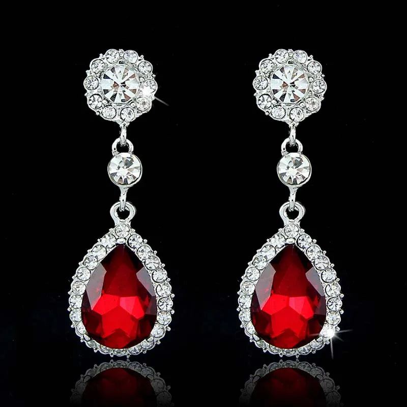 BLIJERY Classic Crystal Wedding Drop Earring for Women Elegant Long Hanging Dangle Earrings Birthday Party Dress Accessories