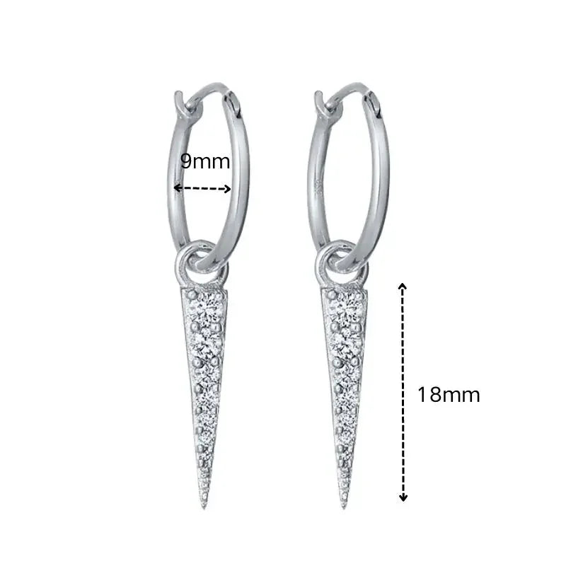 925 Sterling Silver Ear Needle White Zircon Silver Series Earrings ins Tassel Pendant Hoop Earrings For Women Advanced Jewelry