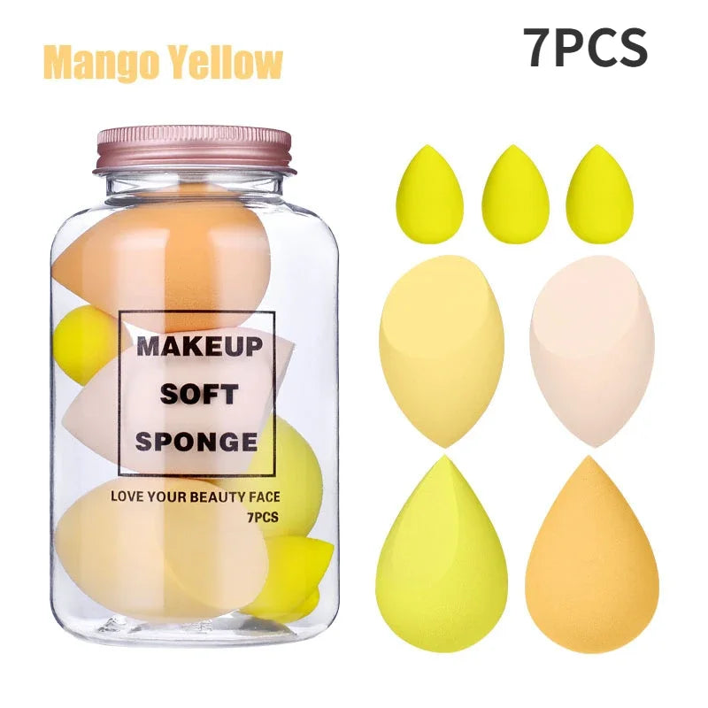 7Pcs/Set Makeup Sponge Set Face Beauty Cosmetic Powder Puff for Foundation Cream Concealer Make Up Blender Tools Makeup Sponge