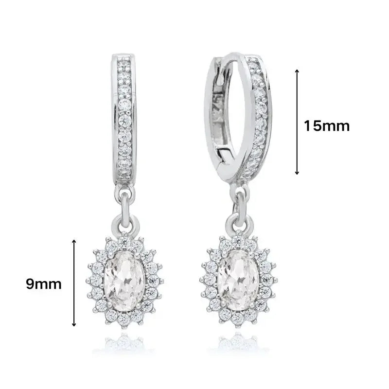 925 Sterling Silver Ear Needle White Zircon Silver Series Earrings ins Tassel Pendant Hoop Earrings For Women Advanced Jewelry